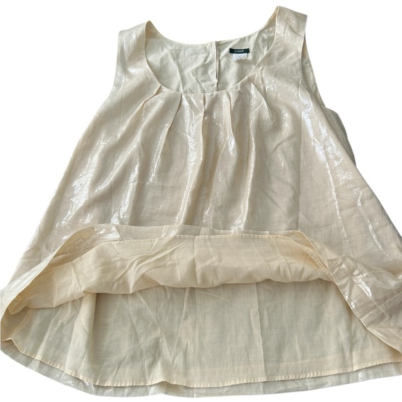 J. Crew sleeveless, shimmering gold tank, size 14, cotton, lined and lovely. - Picture 5 of 10